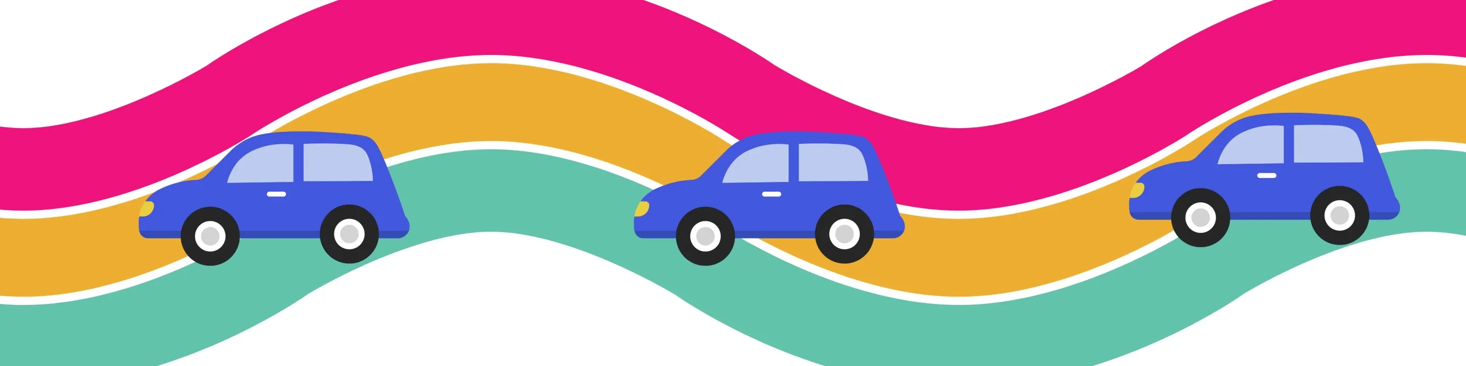 graphic showing some cars driving down a road