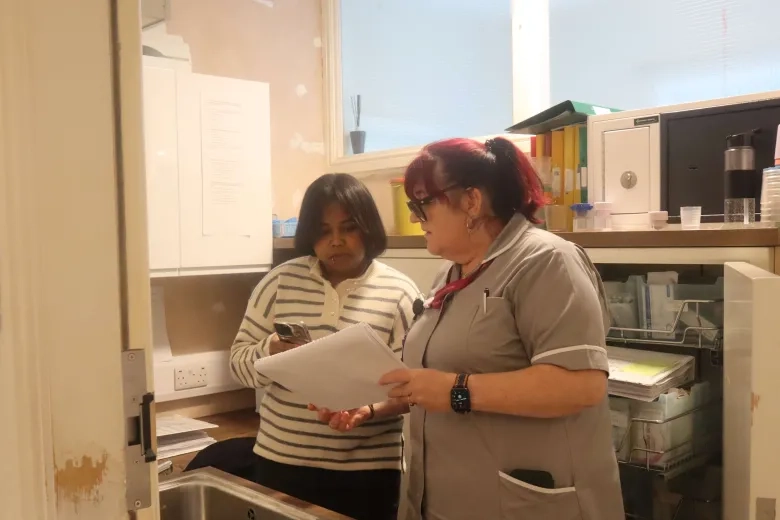 student placement doing meds with member of care home staff